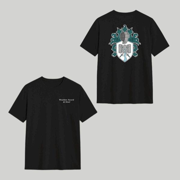 Custom Printed Black Performance T-Shirt - Wealden Sword and Steel