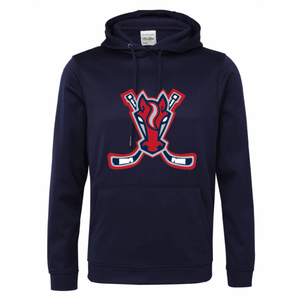 Printed Logo Navy Blue Hoodie – Invicta Junior Ice Hockey Club