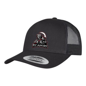 Embroidered Reapers Trucker Cap In Black