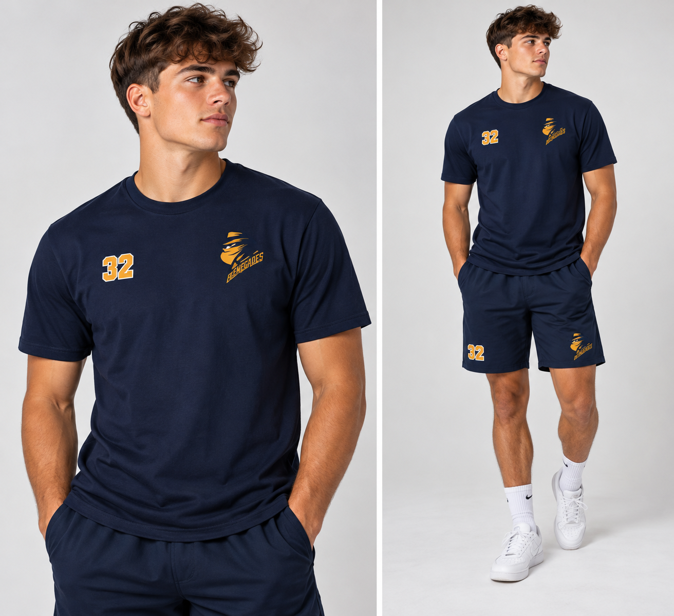 Custom Printed Navy T-Shirt – Romford Renegades Ice Hockey Club 2 Custom Printed Navy T-Shirt – Romford Renegades Ice Hockey Club - Image 2