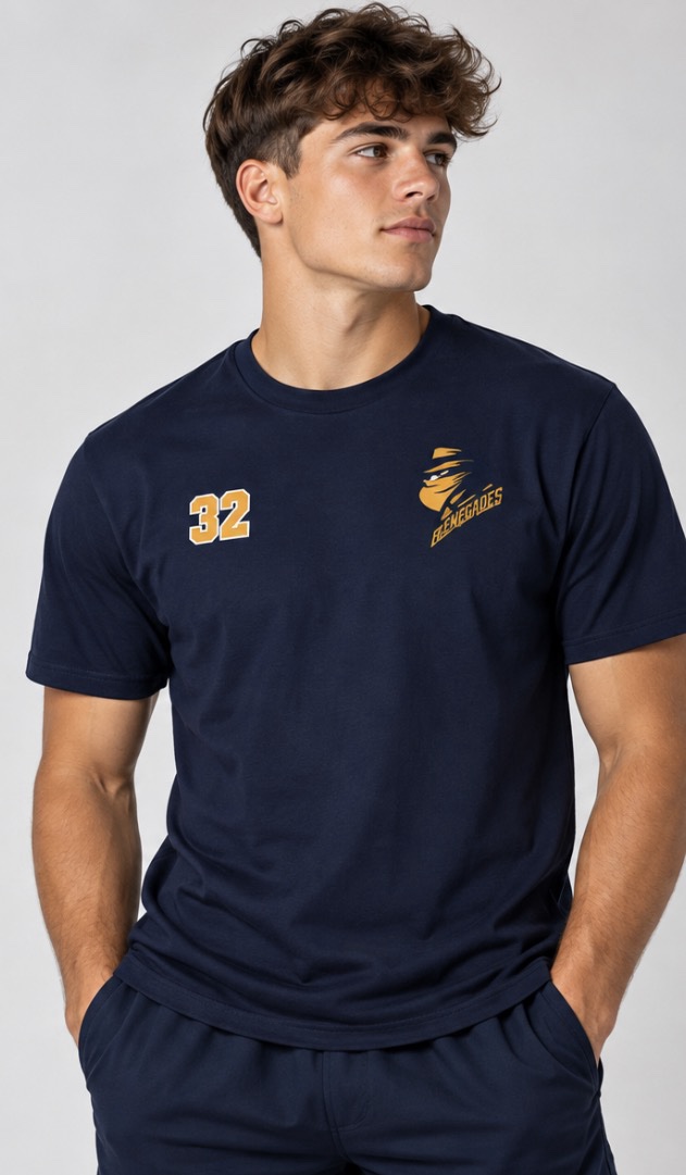 Custom Printed Navy T-Shirt – Romford Renegades Ice Hockey Club 1 Custom Printed Navy T-Shirt – Romford Renegades Ice Hockey Club