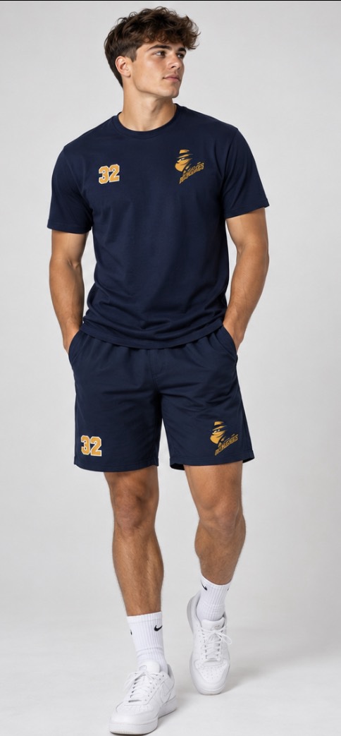Printed Navy Tracksuit Shorts – Romford Renegades Ice Hockey Club 2 Printed Navy Tracksuit Shorts – Romford Renegades Ice Hockey Club - Image 2