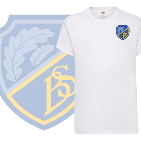 Barnsole Primary School White Cotton T Shirt With Printed Logo | School Uniform