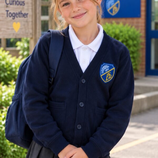 Barnsole Primary School Navy Cardigan With Embroidered Logo | School Uniform