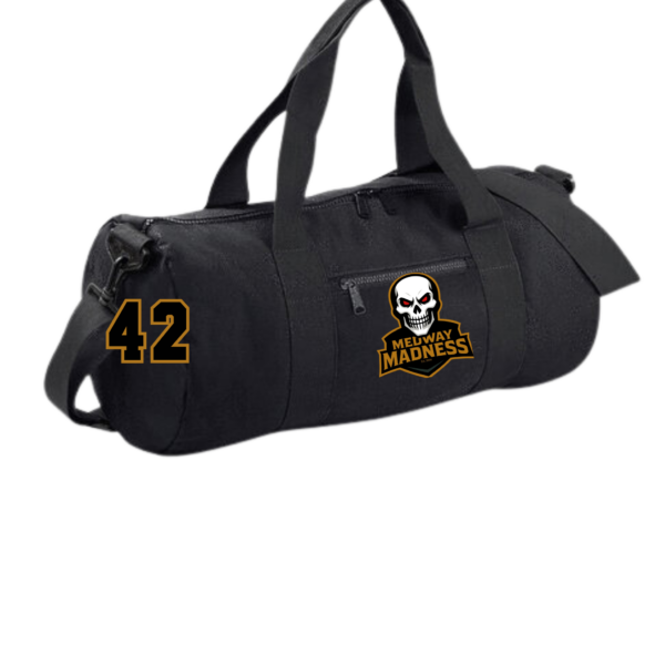 Custom Barrel Bag Black - Medway Madness Ice Hockey Club