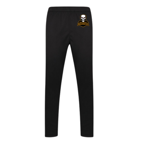 Custom Embroidered Tracksuit Bottoms Black and White  – Medway Madness Ice Hockey Club