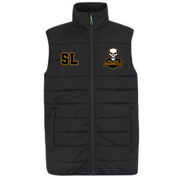 Embroidered Body Warmer Black - Medway Madness Ice Hockey Club