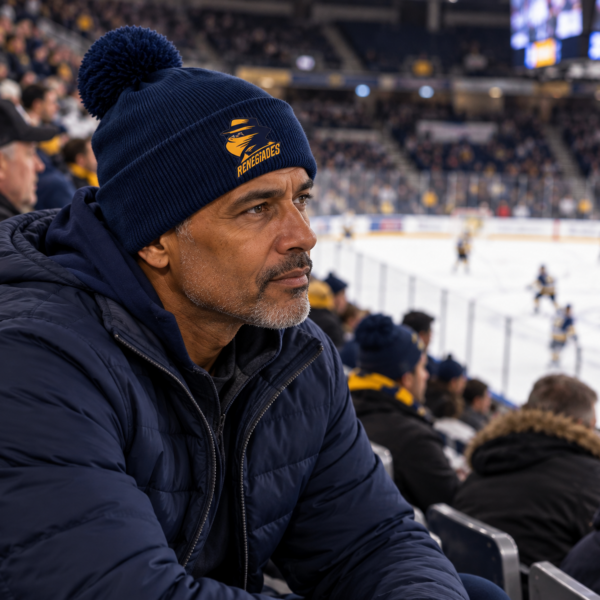 Embroidered Navy Bobble Hat - Romford Renegades Ice Hockey Team