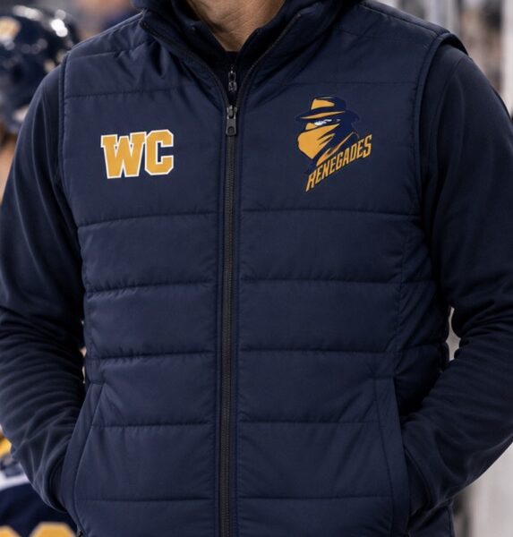 Embroidered Body Warmer Navy - Romford Renegades Ice Hockey Team