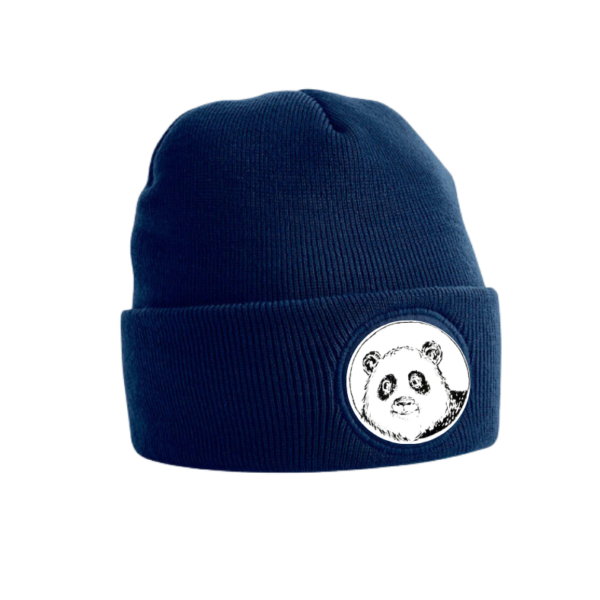 Panda Patch Navy Beanie