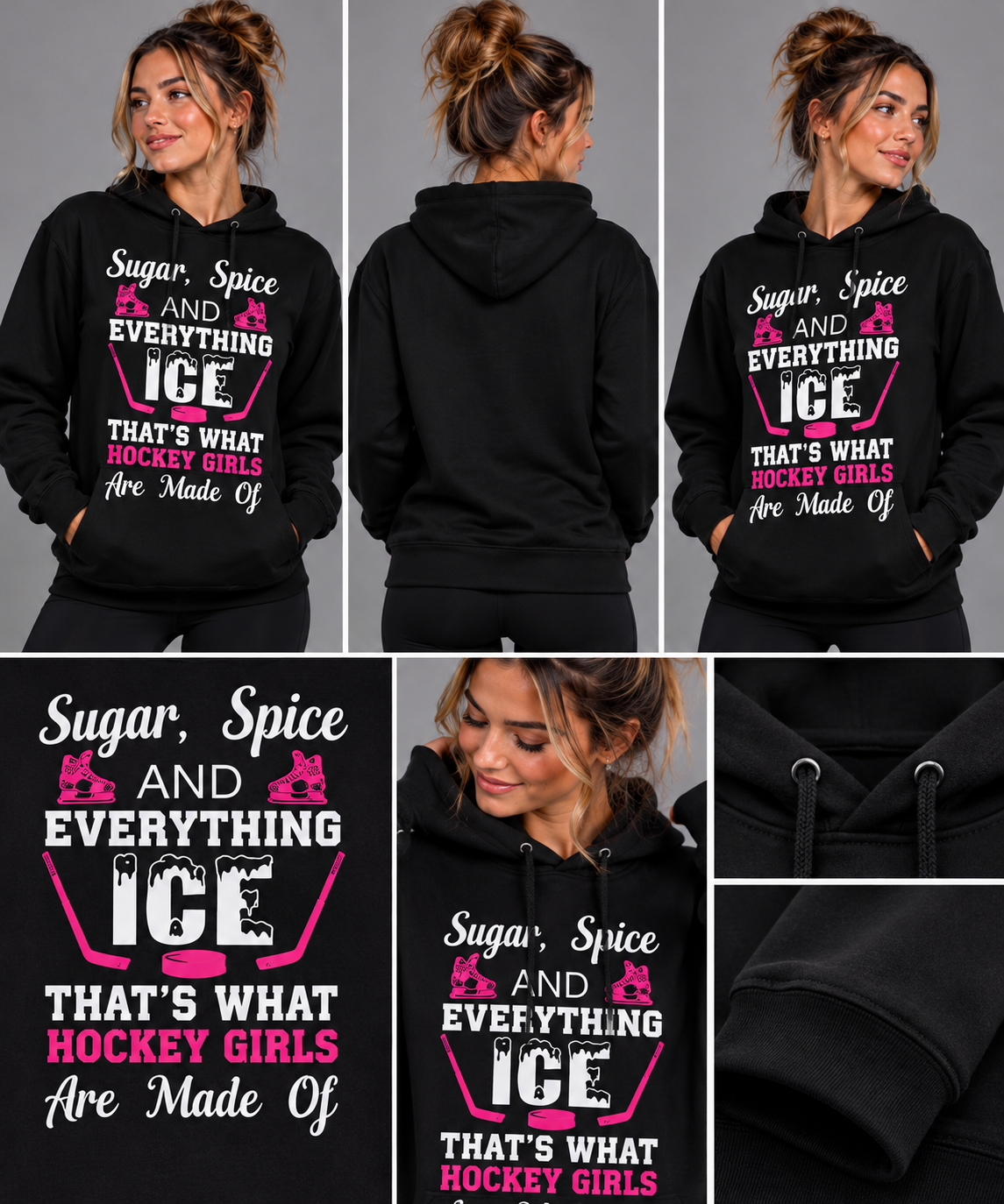 Printed Hockey Slogan Sugar and Spice 2 Printed Hockey Slogan Sugar and Spice - Image 2
