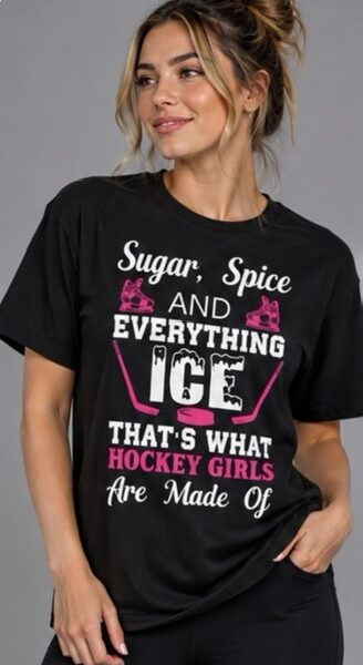 Printed Hockey Slogan Sugar and Spice