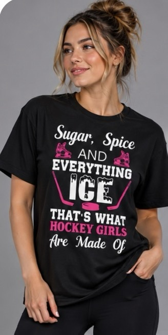 Printed Hockey Slogan Sugar and Spice 1 Printed Hockey Slogan Sugar and Spice