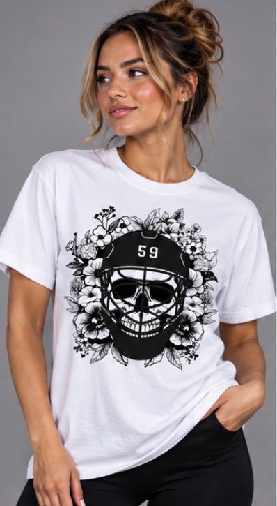 Printed Hockey Skull T Shirt 3 Printed Hockey Skull T Shirt - Image 3