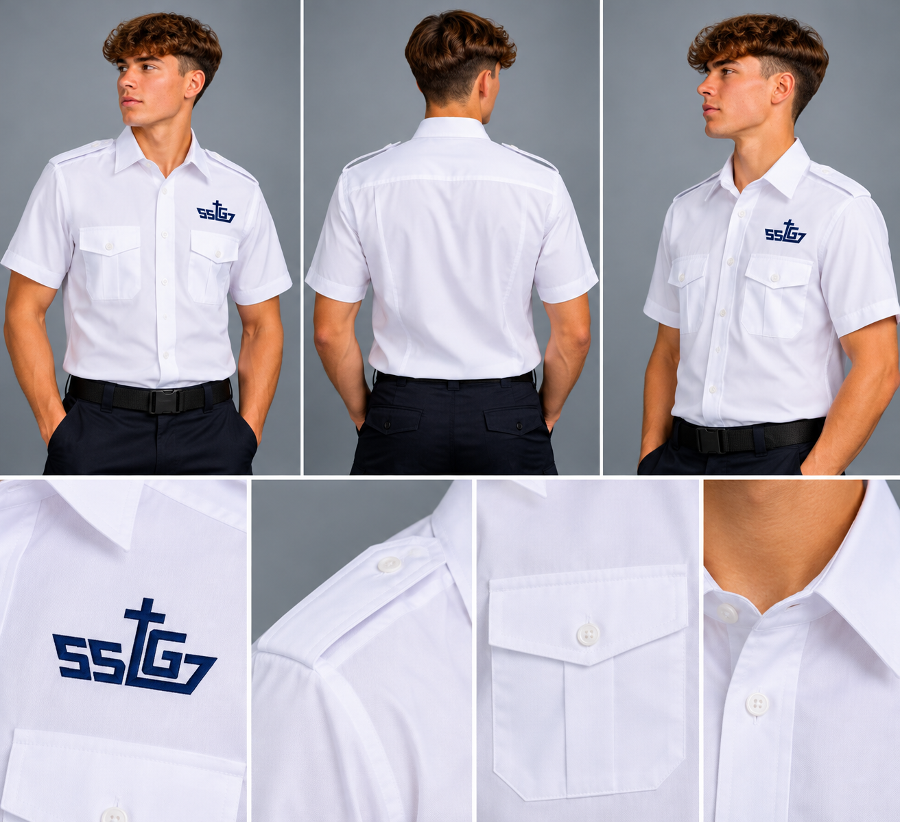 SSTG Embroidered Slim Fit - Short Sleeved Shirt 2 SSTG Embroidered Slim Fit - Short Sleeved Shirt - Image 2